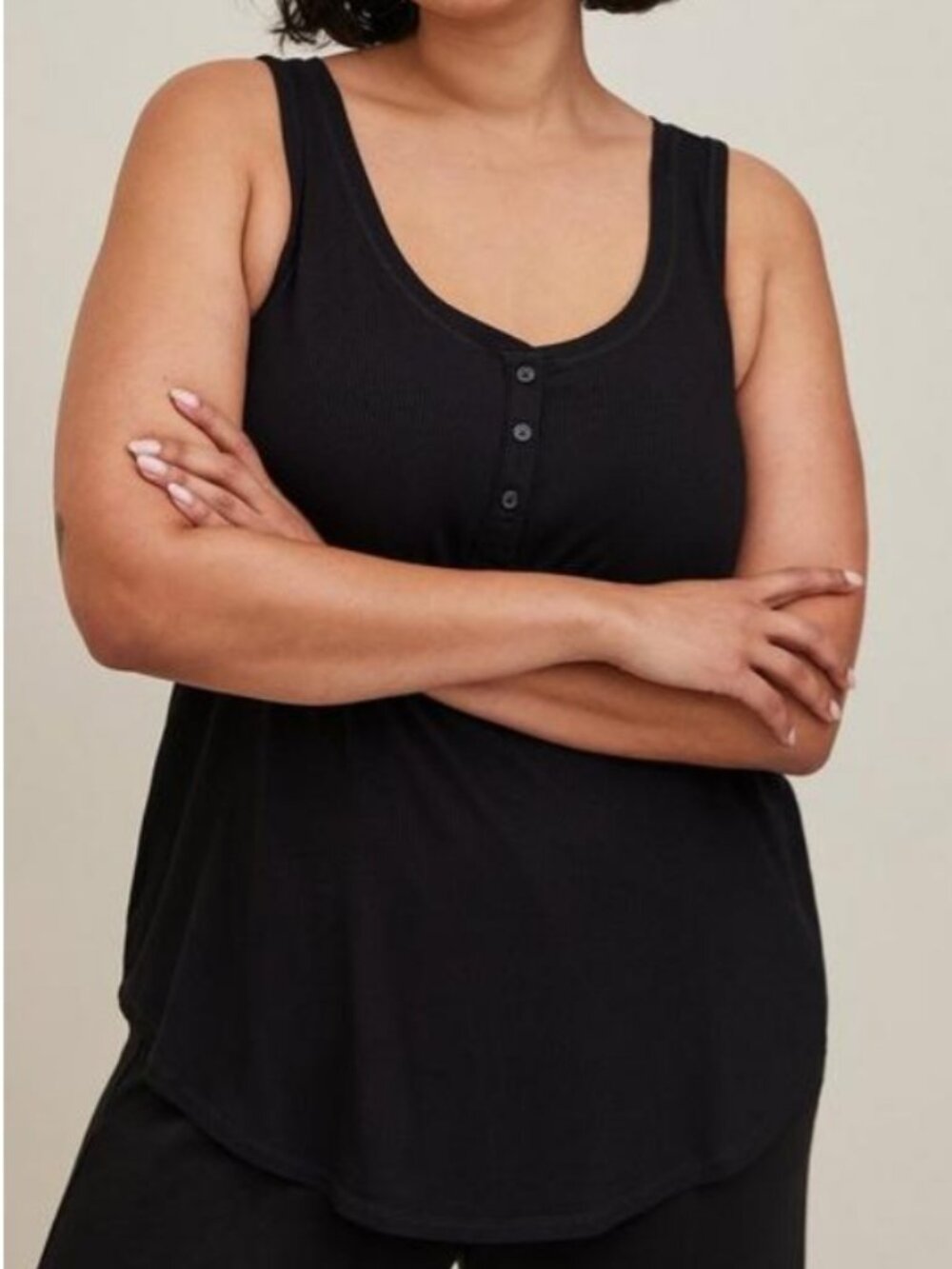 Torrid Black ripped sleep tank top